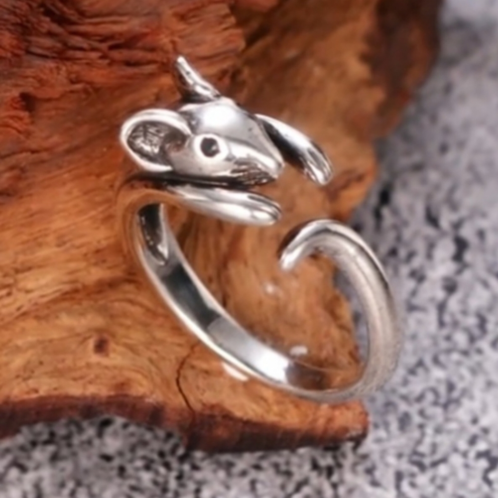 WHIMSICAL PETITE MOUSE ADJUSTABLE RING